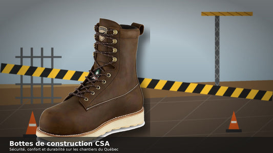 Symboles CSA sur les bottes de travail : triangle vert, oméga et autres marquages expliqués