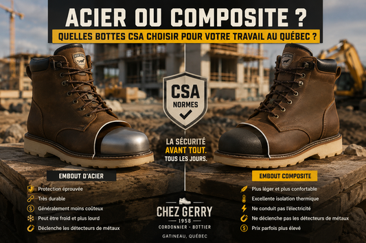 Acier ou composite : quelles bottes CSA choisir pour le travail au Québec